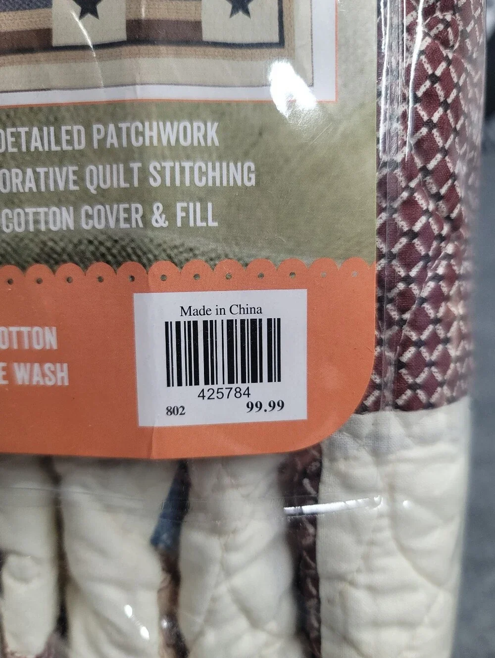 Cracker Barrel Roosevelt Patchwork Queen Quilt 88” X 90” & (2) 20
